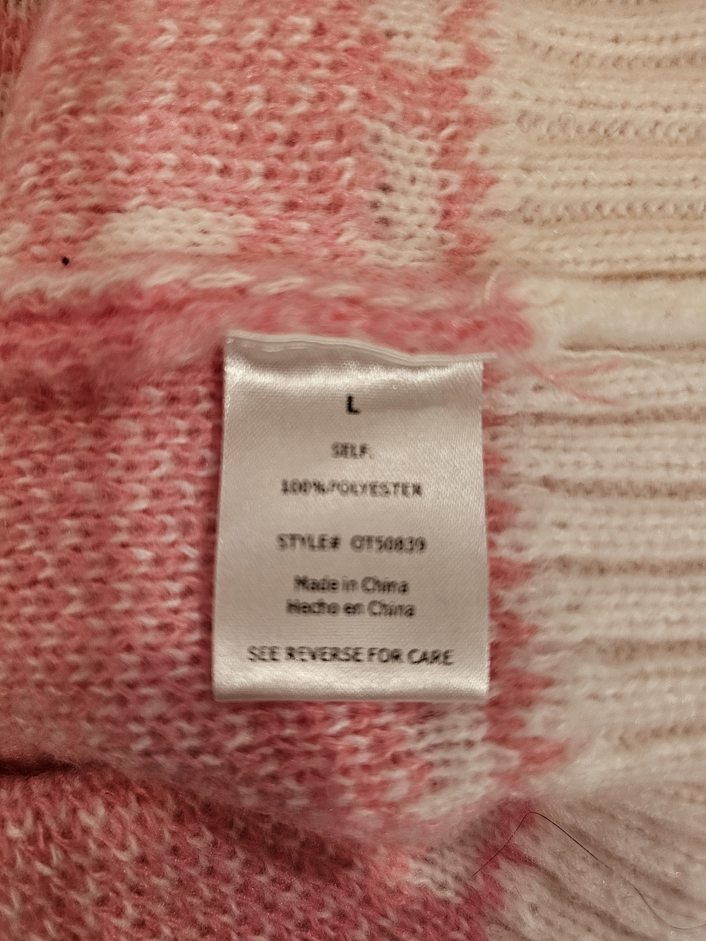 Julianas Pink & White Checker Bow Knit Crewneck Sweater - Picture 4 of 5